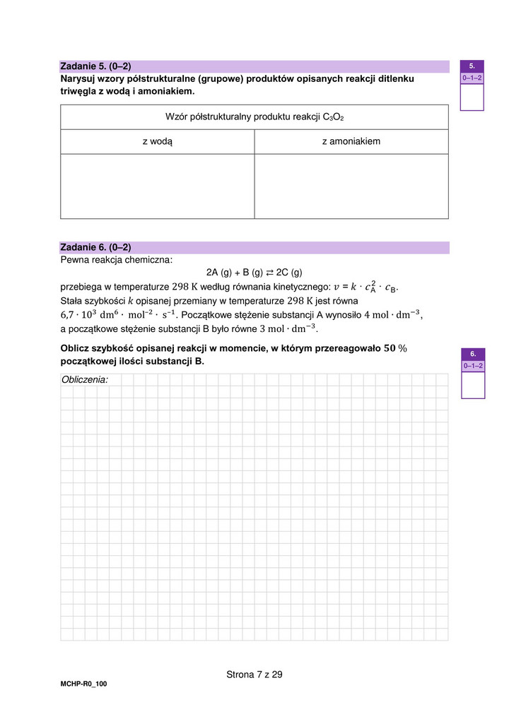 Matura 2023 - chemia rozszerzona - arkusze