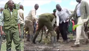 ‘Leave me alone’ - President Ruto screams at his men for trying to save him from falling