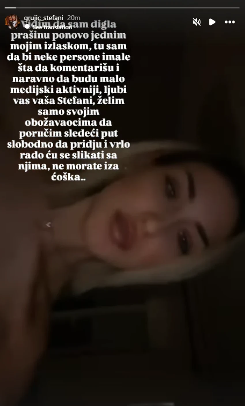 Stefani Grujić odbrusila Munjezu nakon što je uhvaćena da se ljubi sa novim dečkom
