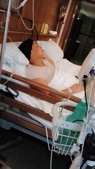 Christina Lewis recuperating in hospital after successful surgical intervention