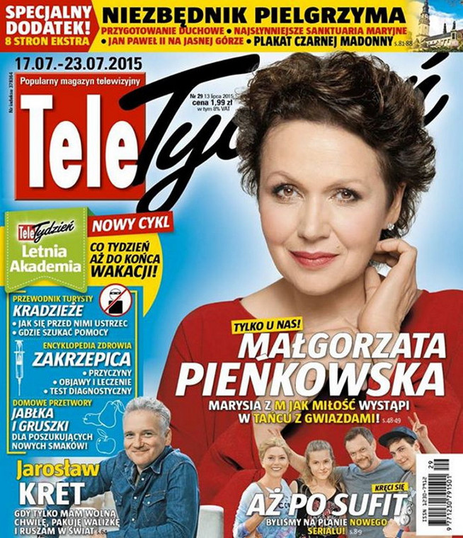 Małgorzata Pieńkowska na okładce "Tele Tygodnia"