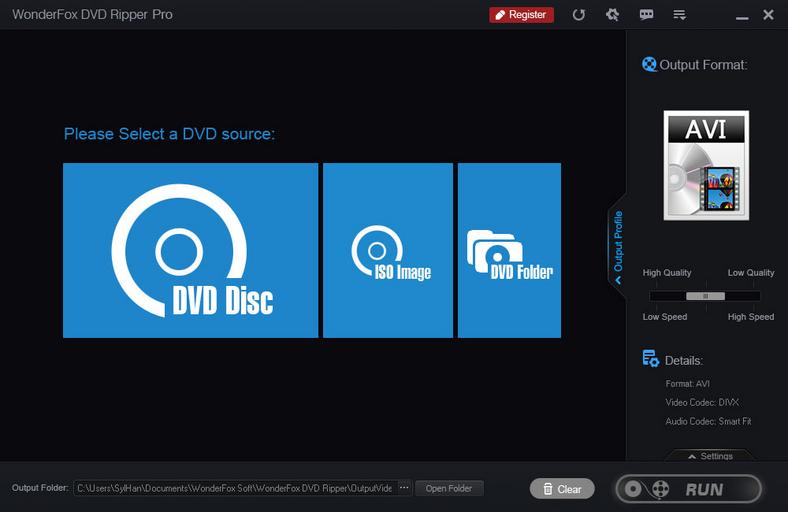 Główne okno programu do ripowania płyt DVD-VIdeo - WonderFox DVD Ripper Pro
