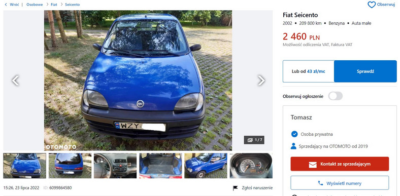 Fiat Seicento — 2460 zł
