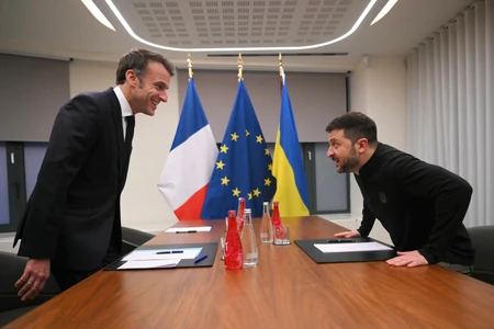 Emanuel Makron i Volodimir Zelenski u Briselu 18. decembra