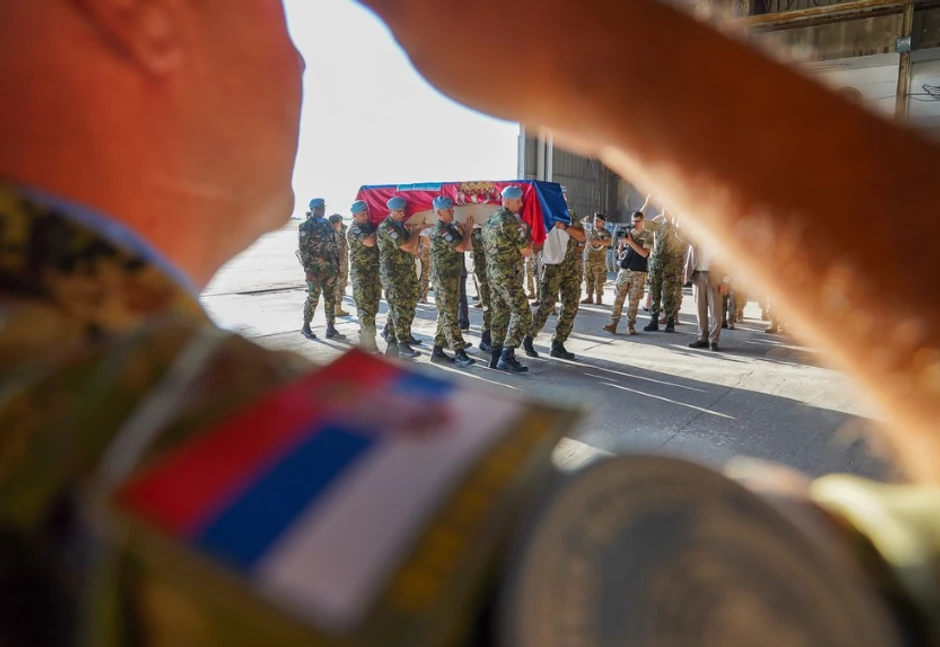 Ceremonija odavanja počasti srpskom mirovnjaku Milovanu Jovanoviću u Bejrutu 