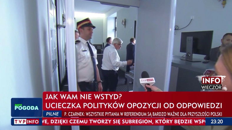 TVP Info do opozycji: "Czy nie jest wam wstyd?" (screen z programu)