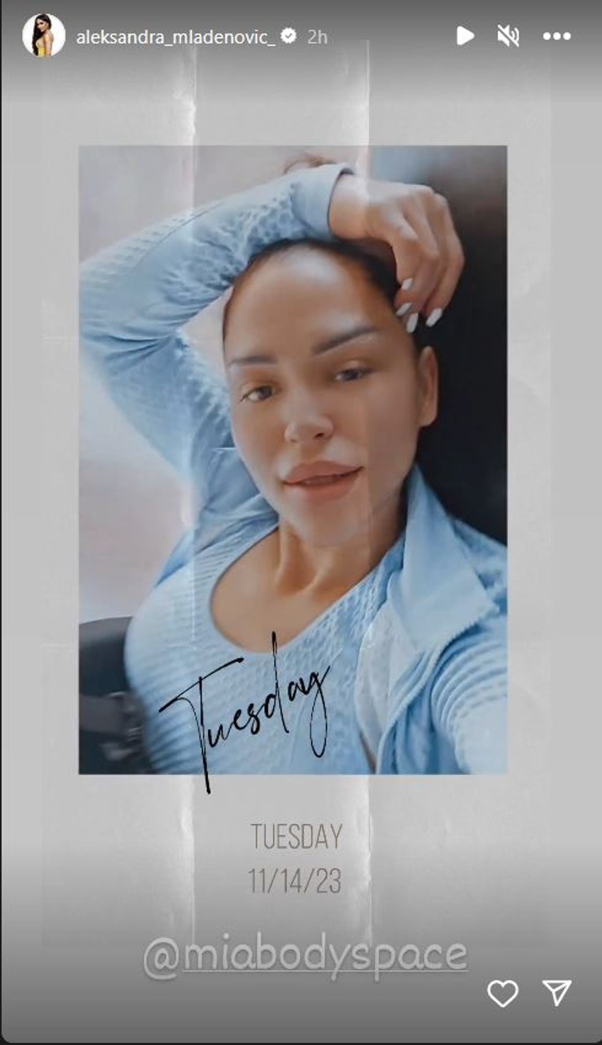 Aleksandra Mladenović, trening