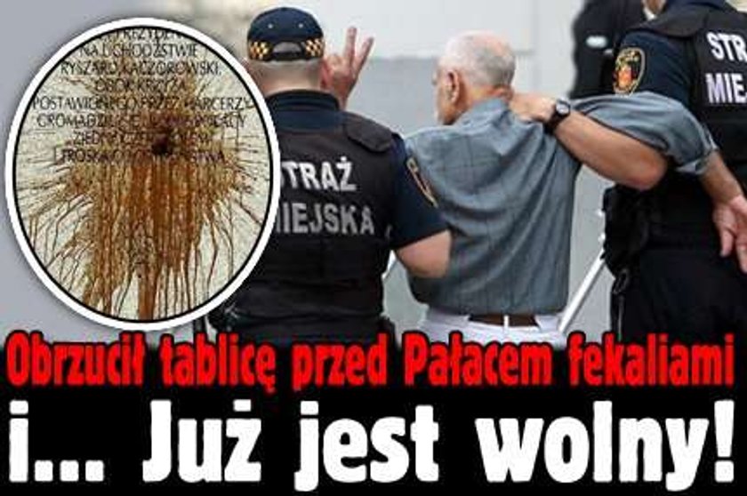 Zbezcześcił tablicę. Jest już wolny