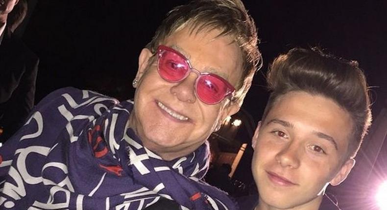 Brooklyn Beckham and Elton John