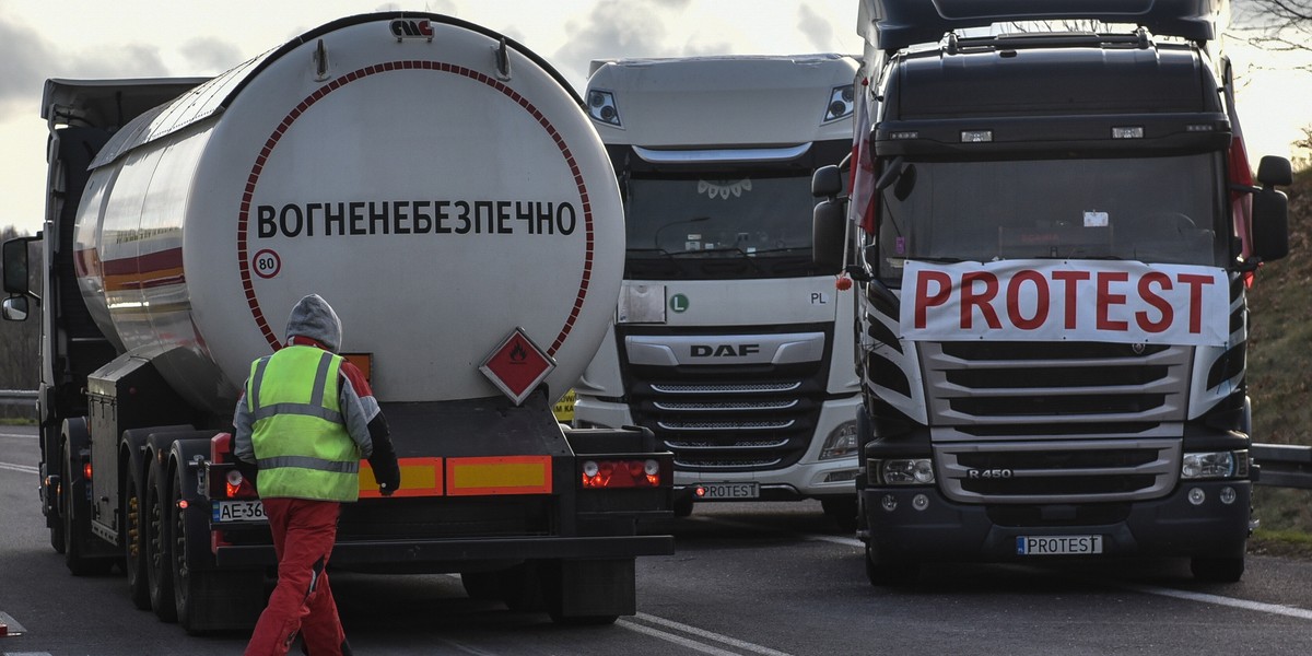 Protest polskich przewoźników trwa. Od piątku przyłączają się Słowacy