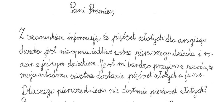 9-letnia Julia pisze do premier Szydło. "To niesprawiedliwe, jest mi bardzo przykro" [ZOBACZ LIST]