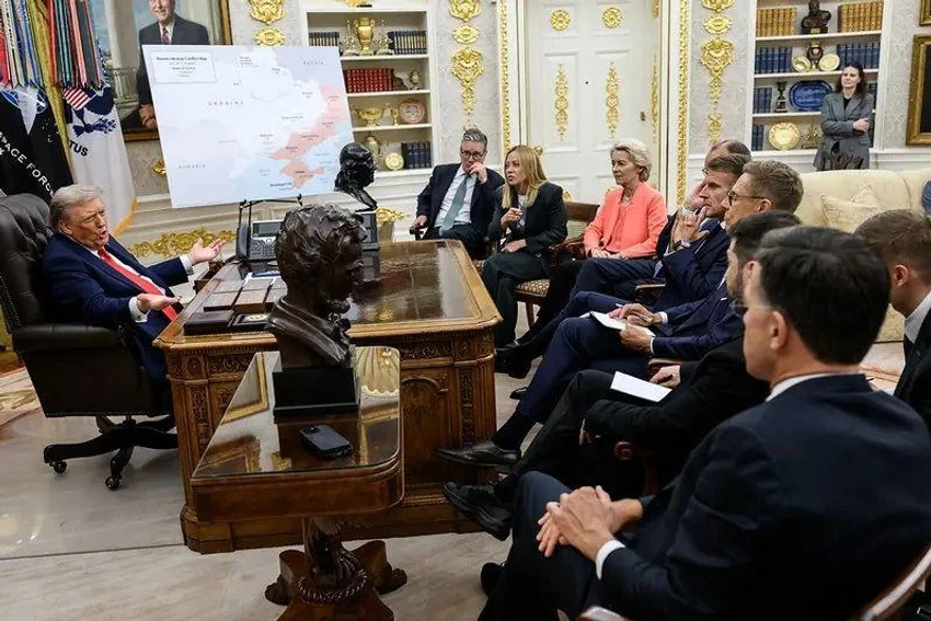 Originalna fotografija razgovora Trampa i evropskih lidera u Beloj kući avgusta 2025. | Foto: flickr/ White House