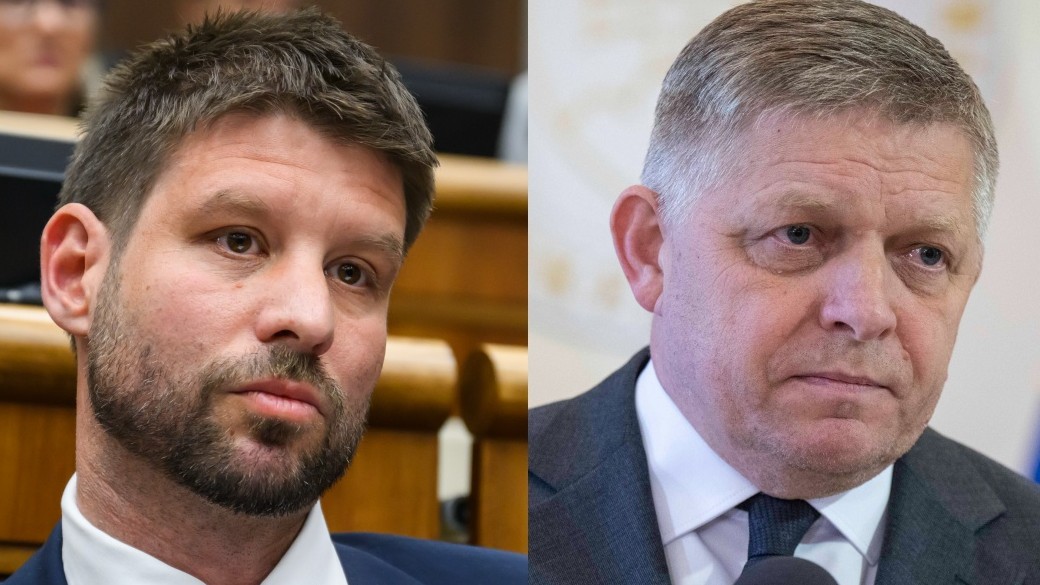 Michal Šimečka a Robert Fico.
