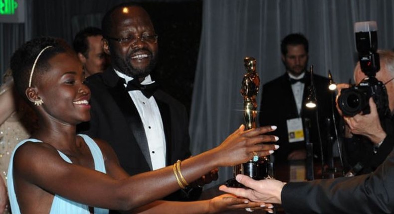 File image of Lupita Nyongo with her father Anyang Nyongo