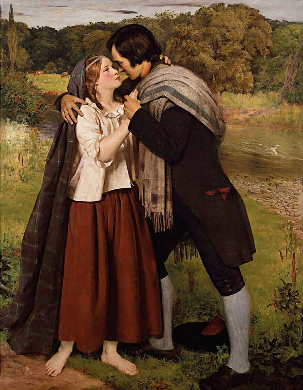 Obraz przedstawiający Roberta Burnsa i Highland Mary autorstwa szkockiego malarza Jamesa Archera (XIX w.)