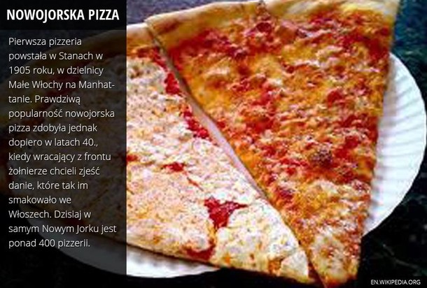 Pizza nowojorska fast food junk food kuchnia gotowanie jedzenie