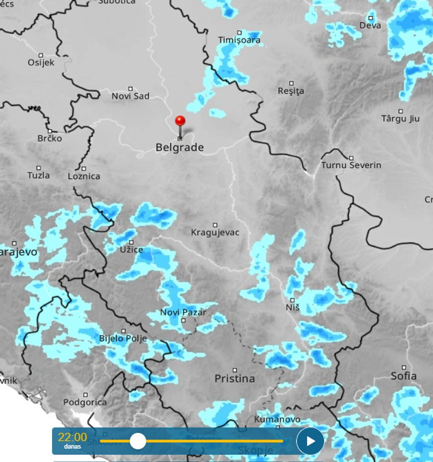 kretanje nevremena u 22h