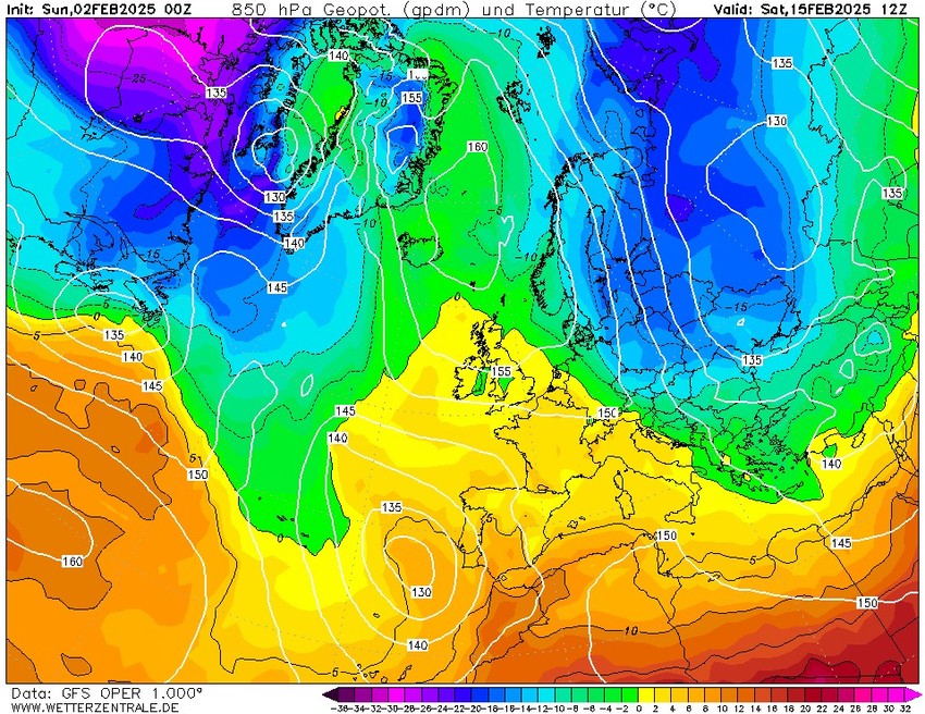 Kretanje polarnog vrtloga 15. februara