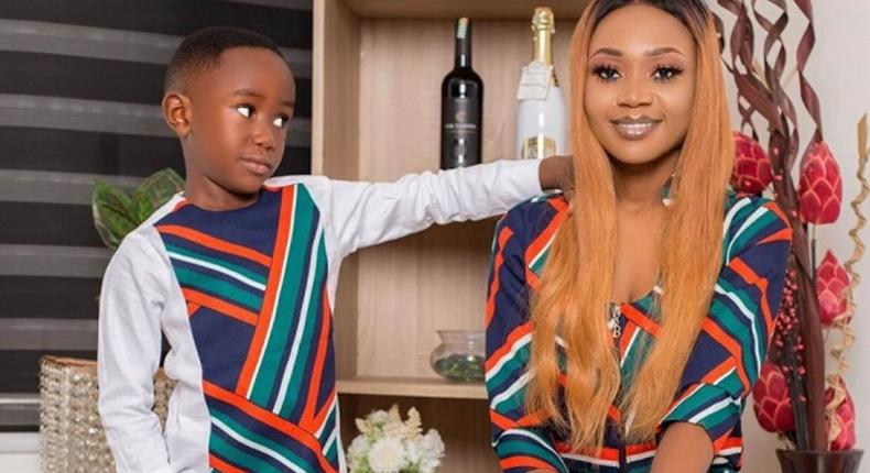 Akuapem Poloo and her son