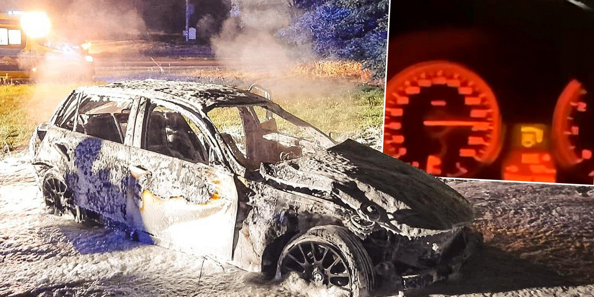 19-latka jechała 260 km/h. Auto spłonęło po wypadnięciu z drogi.