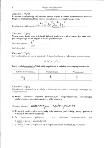 Matura z chemii - rozwiązania do poziomu podstawowego