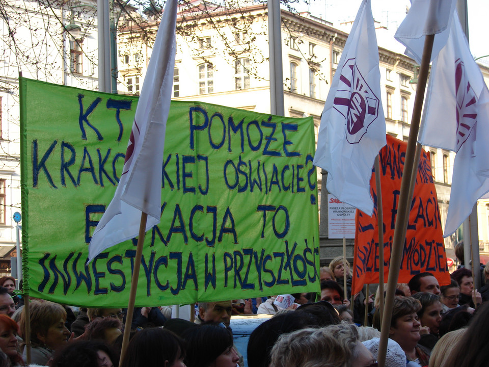 Protest przed magistratem, fot. Monika Kamińska-Wcisło/ Onet