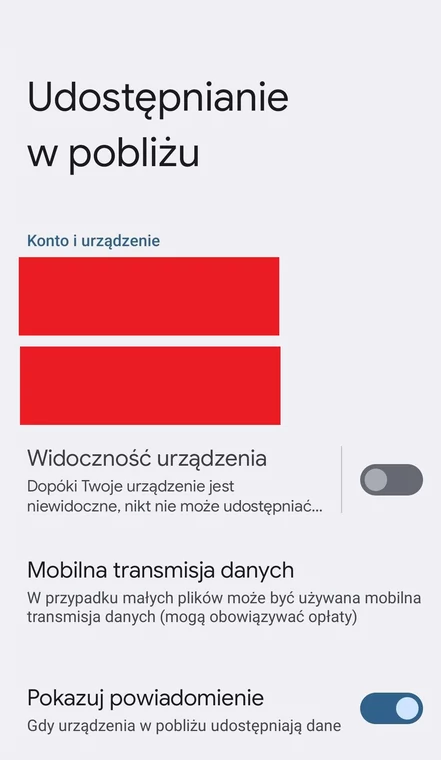 Udostępnianie w pobliżu