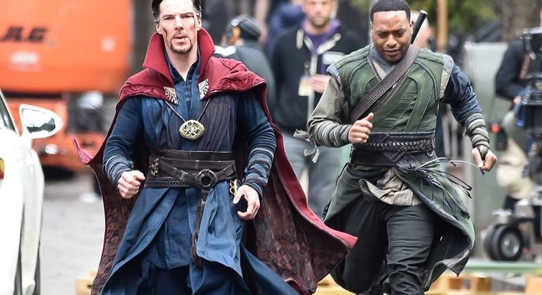 Benedict Cumberbatch and Chiwetel Ejiofor on set of Doctor Strange