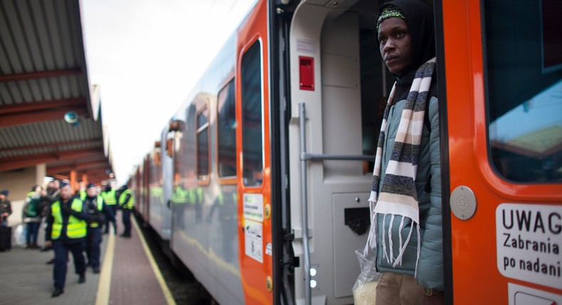 Refugees from Ukraine arrive in Przemysl, Poland, on March 1, 2022.