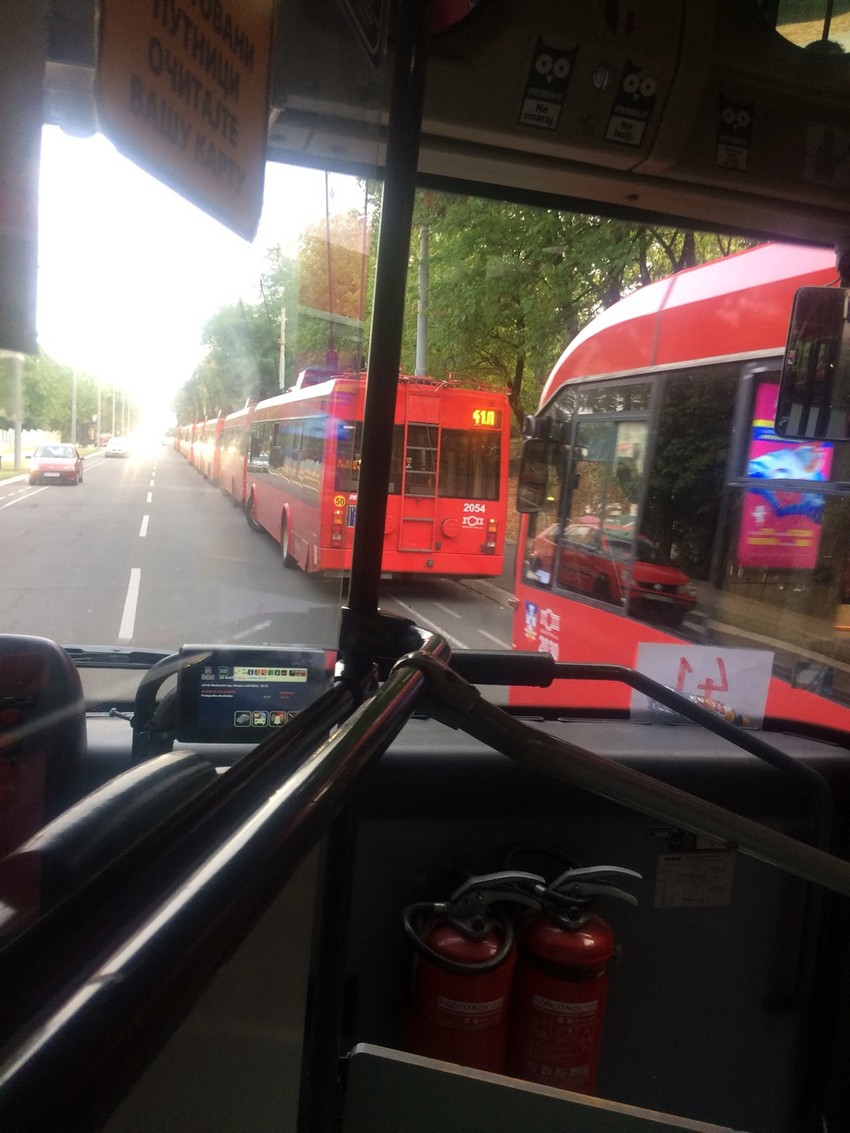 Zastoj trolejbusa u Bulevaru kneza Aleksandra Karađorđevića