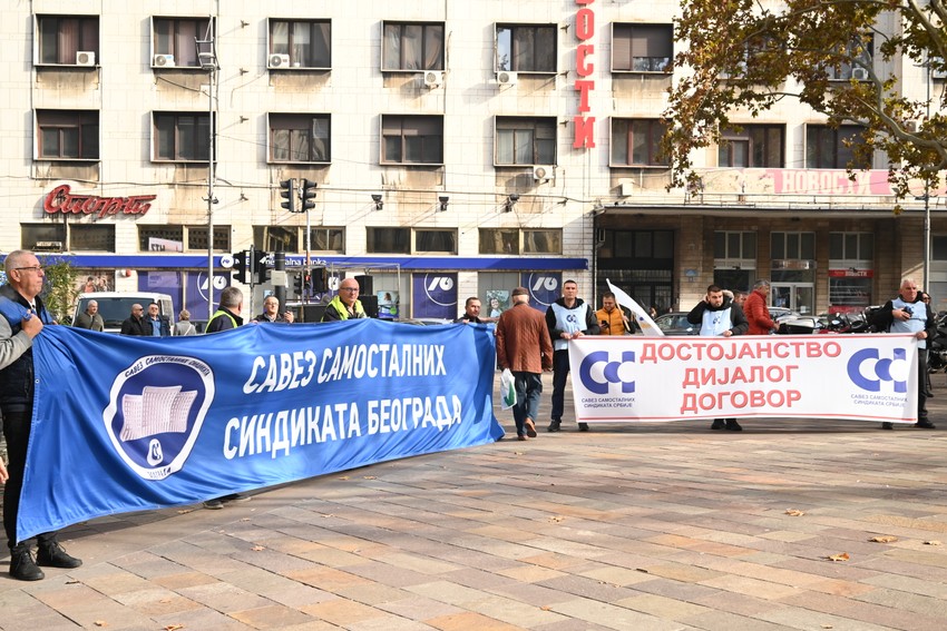 Protest Saveza samostalnih sindikata Srbije