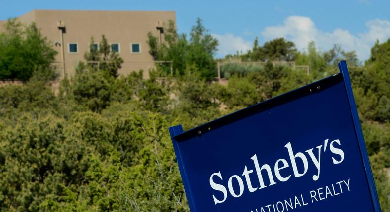 A Sotheby's International Realty sign near a home in Santa Fe, New Mexico.Robert Alexander/Getty Images