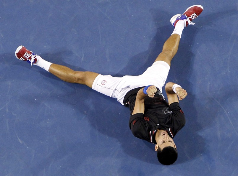 Zobacz, jak Djokovic cieszył się z wygrania Australian Open