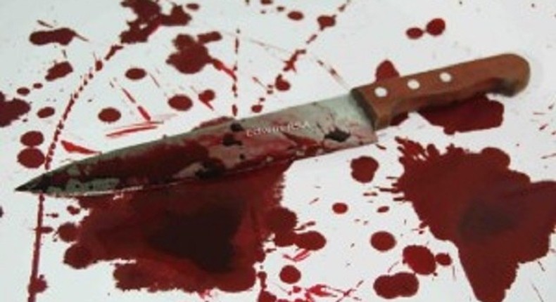 A bloody knife