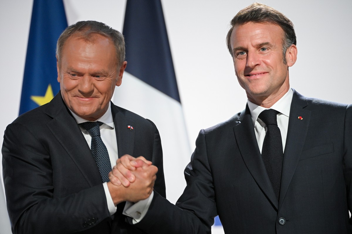 Donald Tusk i Emmanuel Macron