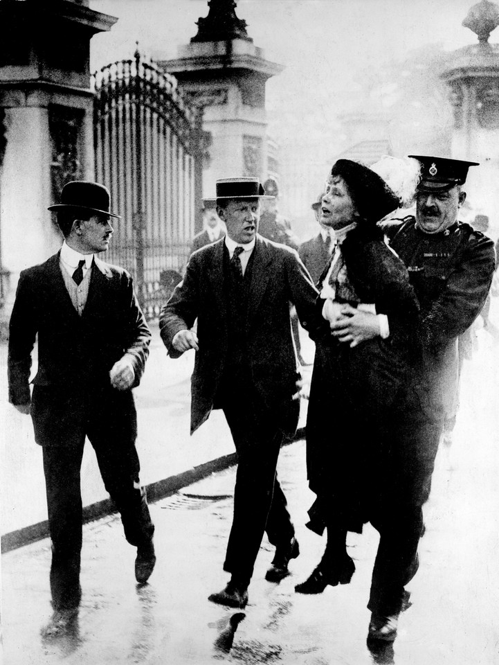 Aresztowanie Emmeline Pankhurst w 1914 r.