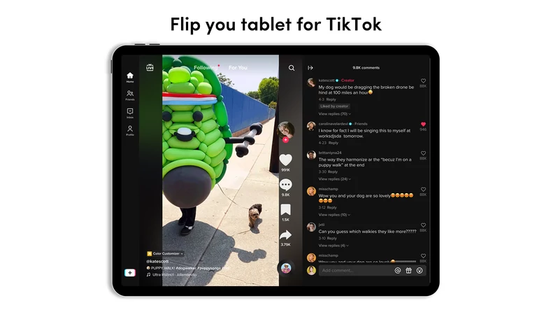 TikTok w orientacji poziomej