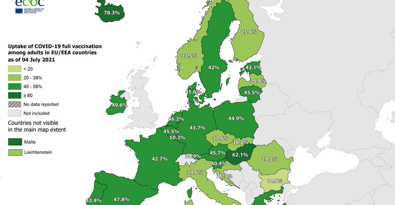 Mapa szczepień w Europie