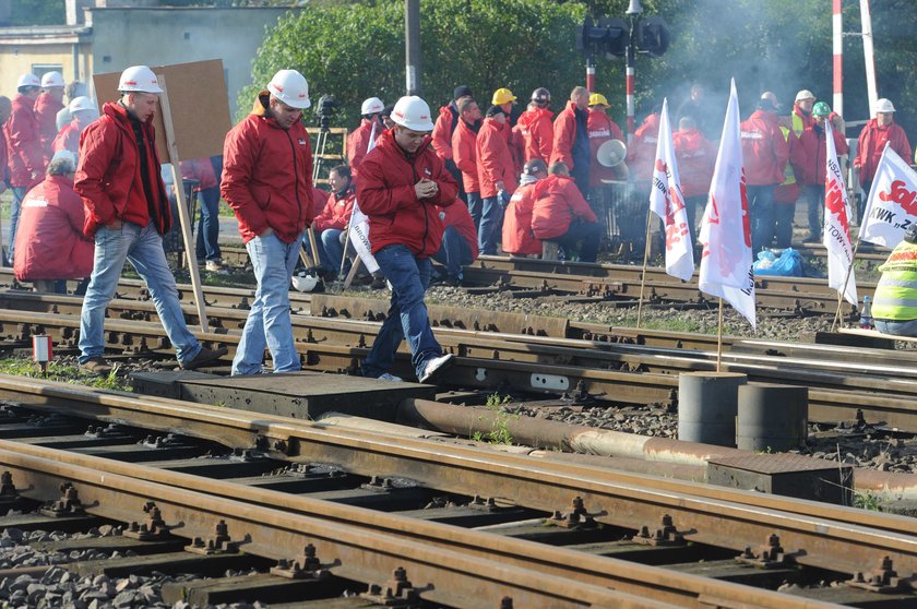 Protest górników