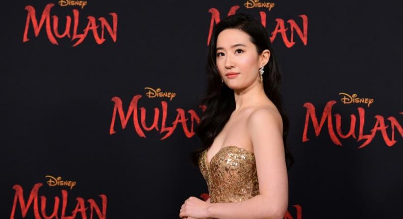 Actress Yifei Liu attends the world premiere of Disney's Mulan at the Dolby Theatre in Hollywood on March 9, 2020