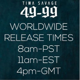 Tiwa Savage announces the release times of '4999.' (Instagram/TiwaSavage)