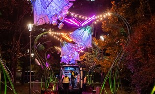Park Świętokrzyski rozświetlają kolorowe iluminacje. Warszawiacy zachwyceni nową atrakcją