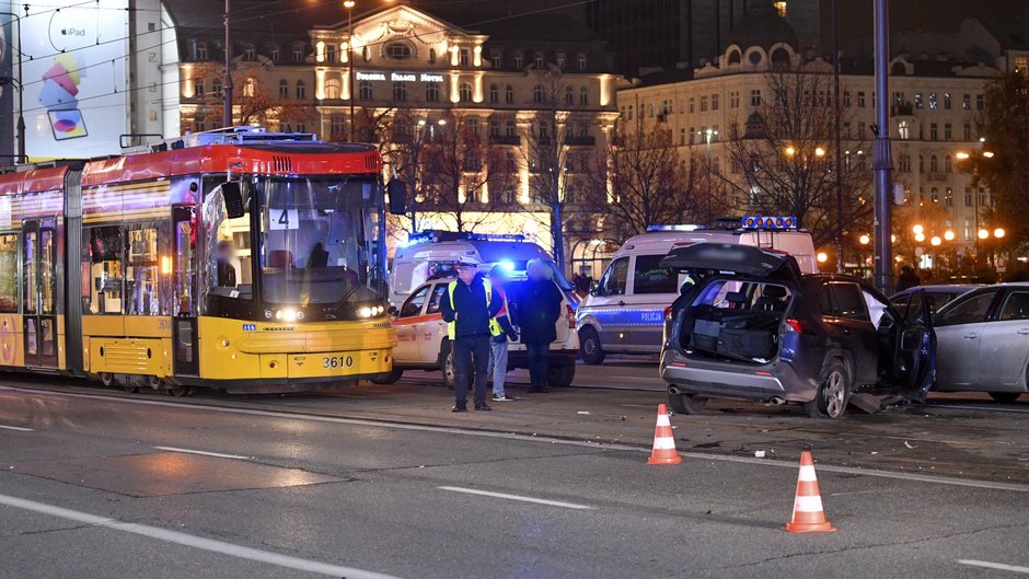 Miejsce wypadku na ul. Marszałkowskiej