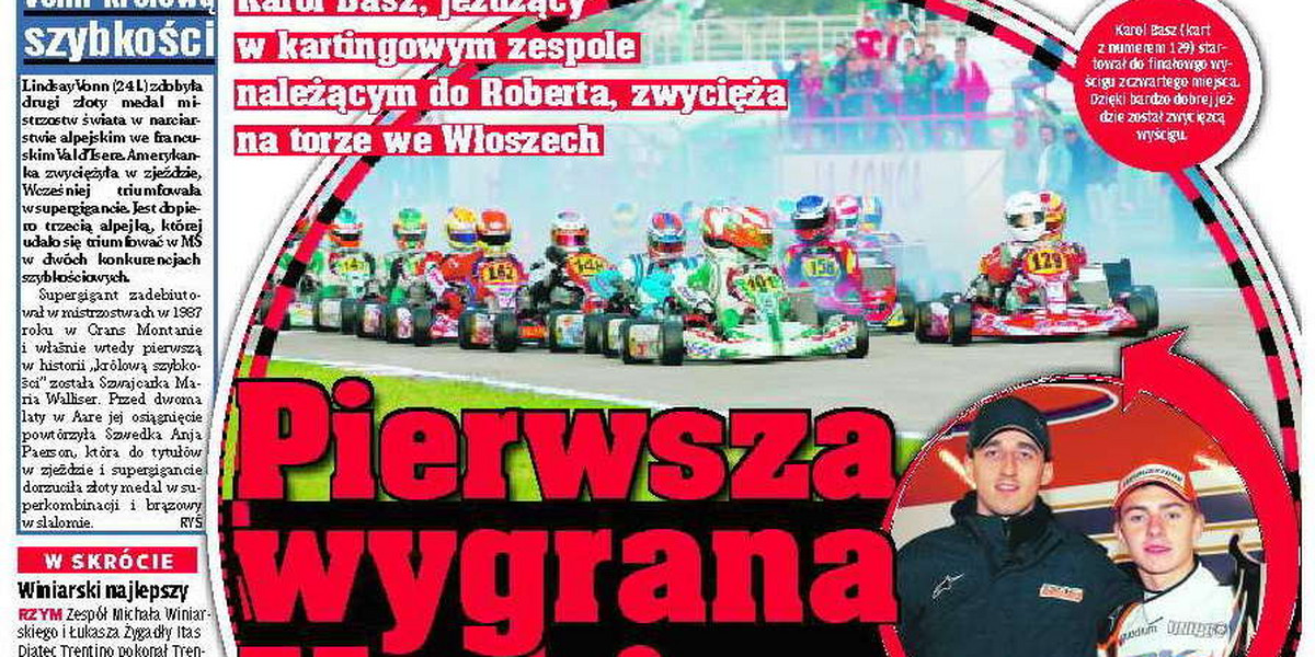 Pierwsza wygrana Kubicy