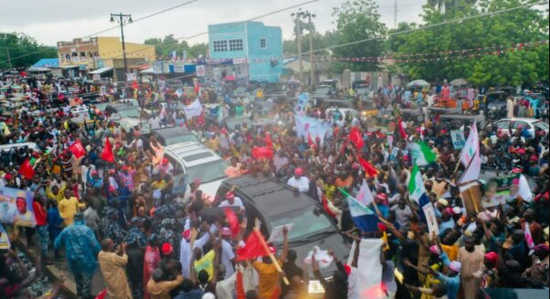 2023: Kwankwaso boyed by massive crowd reception in Borno.  [Twitter:DailyTrust]