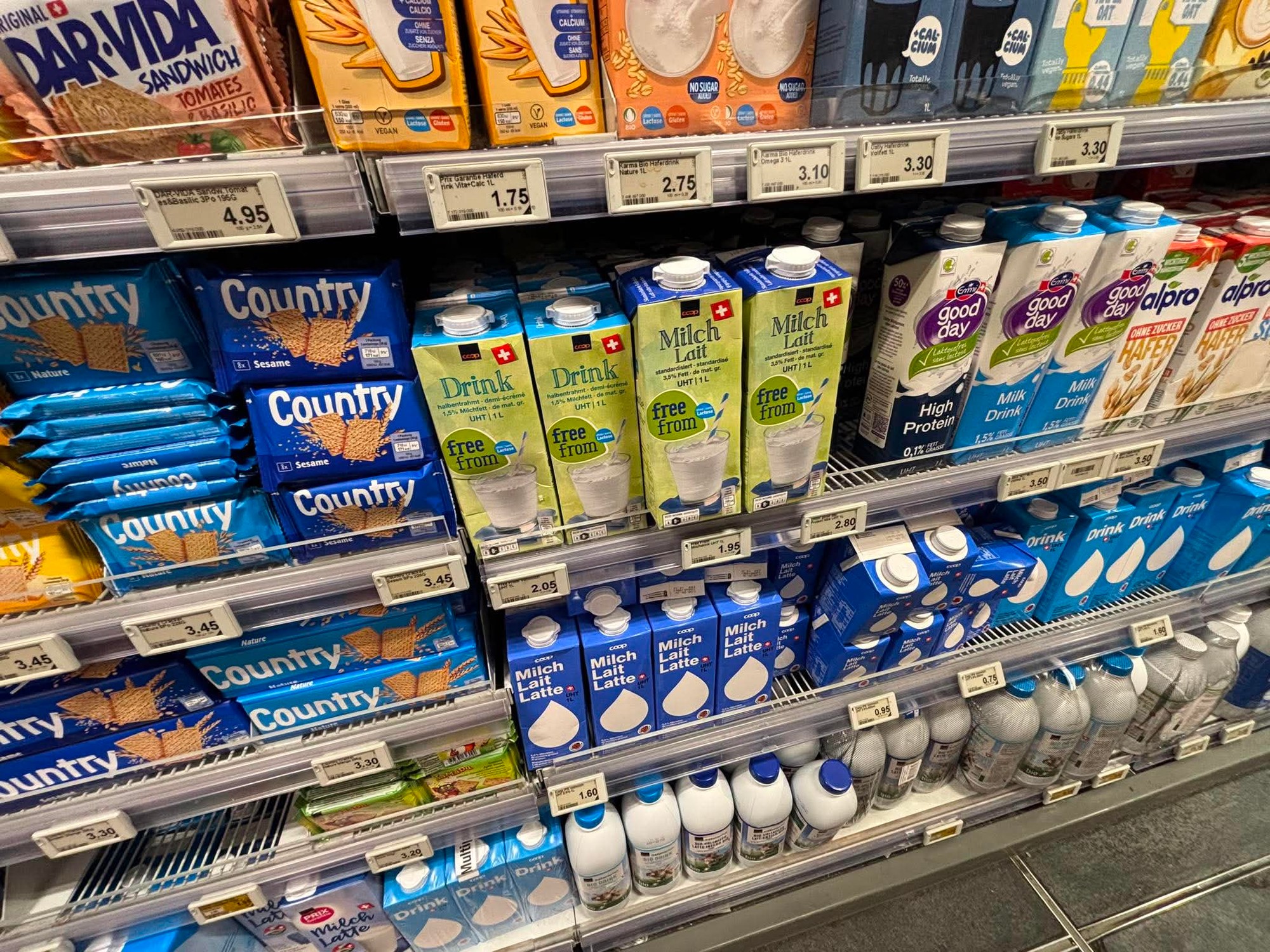 Čitateľka Monika odfotila ceny potravín v Zürichu.