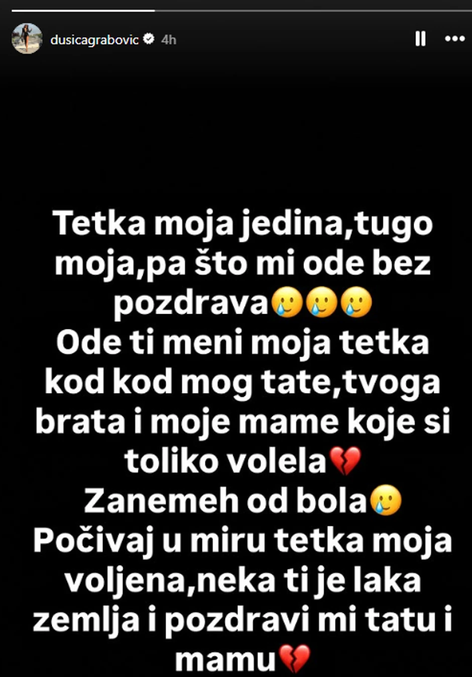 Dušica Grabović objava