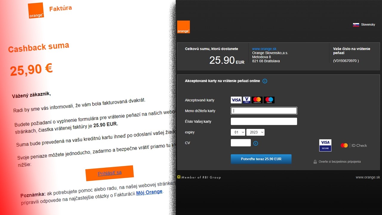 Pozor na falošný cashback od Orangeu. Podvodníci skúšajú nový zákerný trik
