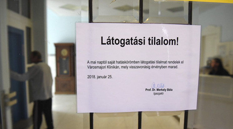 Korábban a fővárosi városmajori szívcentrumot zárták le a látogatók előtt / Fotó:MTI -Kovács Tamás