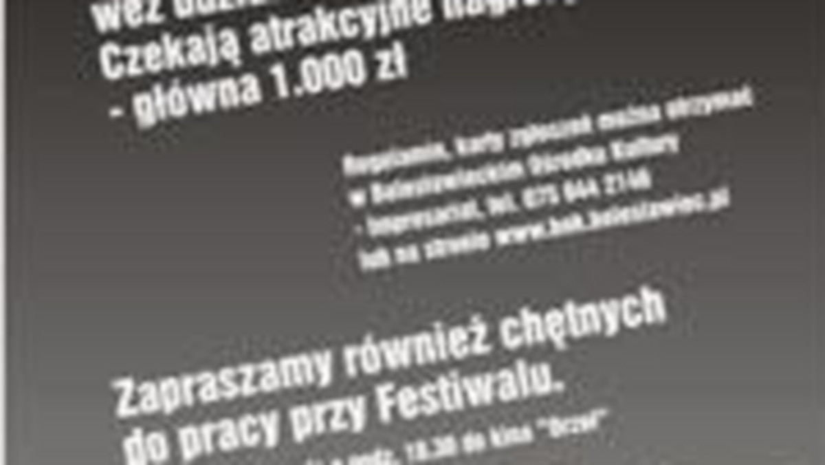 Zbliża się III Festiwal Kina OFF w Bolesławcu. Jeśli kręcisz filmy, weź udział w imprezie! Czekają atrakcyjne nagrody - główna 1000 zł.
